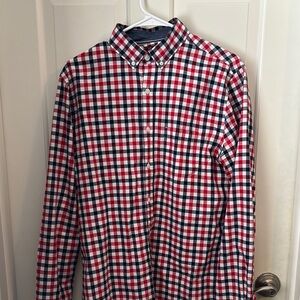 Men's Red and Black Checkered Shirt